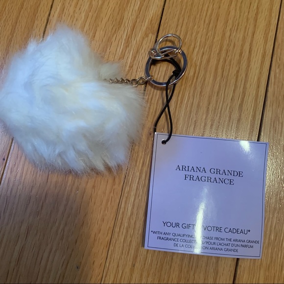 Ariana Grande White Pom Pom Ball Keychain